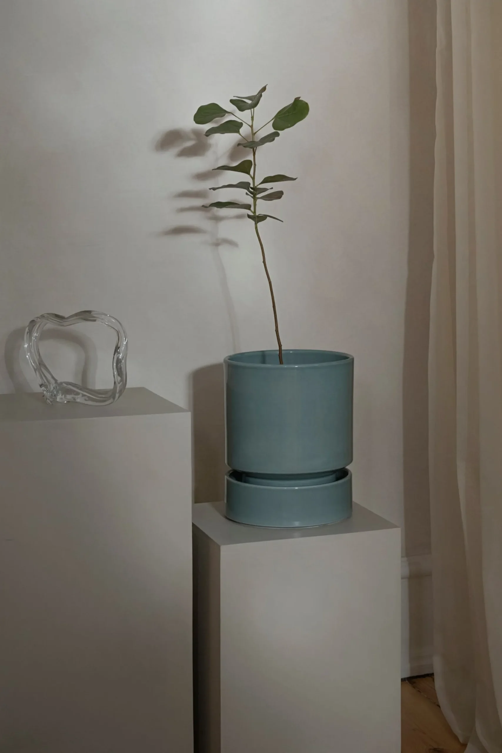Glaserede Krukker|Terrakotta-Krukker^PLANT Hoff krukke, glaseret, Misty Blue