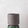 Terrakotta-Krukker|Hoff Krukke Serien^PLANT Hoff krukke, raw grey + grøn underskål