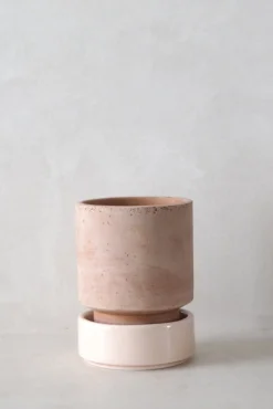 Terrakotta-Krukker|Hoff Krukke Serien^PLANT Hoff krukke, raw rosa + rosa underskål