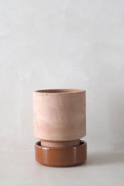 Terrakotta-Krukker|Hoff Krukke Serien^PLANT Hoff krukke, raw rosa + rust underskål