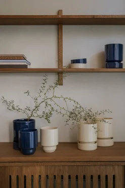 Underskåle|Hoff Krukke Serien^PLANT Hoff underskål, glaseret Sapphire Blue