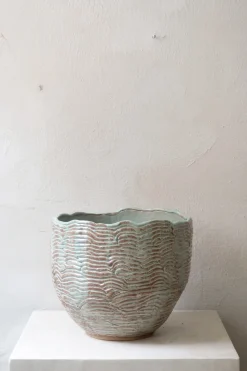 Håndlavede Krukker|Stor^PLANT StineMei - Wood blue